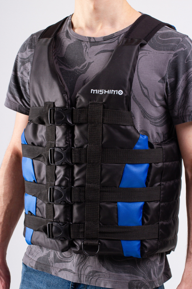Жилет спасательный MISHIMO PRO Премиум качества Черно-синий в Ельце