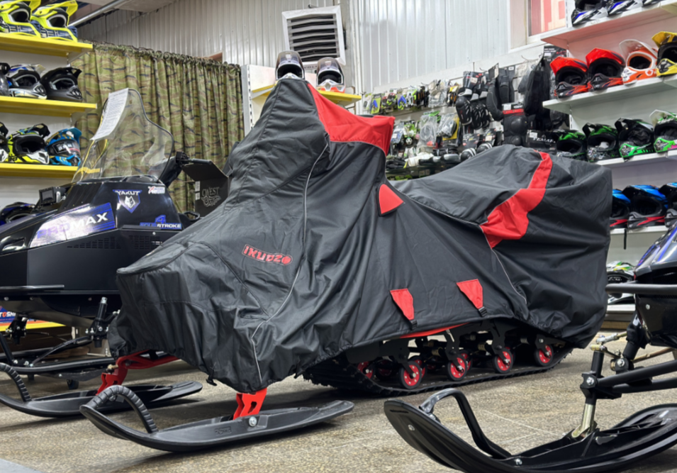 Чехол транспорт. снегохода IKUDZO HUNTER черно-красный Оксфорд ПРЕМИУМ качества с лого IKUDZO в Ельце