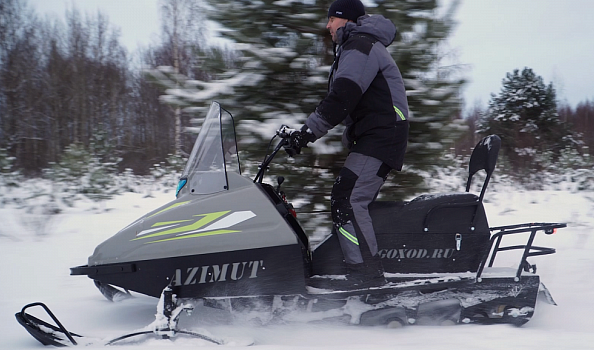 Миниснегоход Бурлак Азимут 20 л.с. , эл.запуск, реверс, тормоз гидравл, капот серый в Ельце