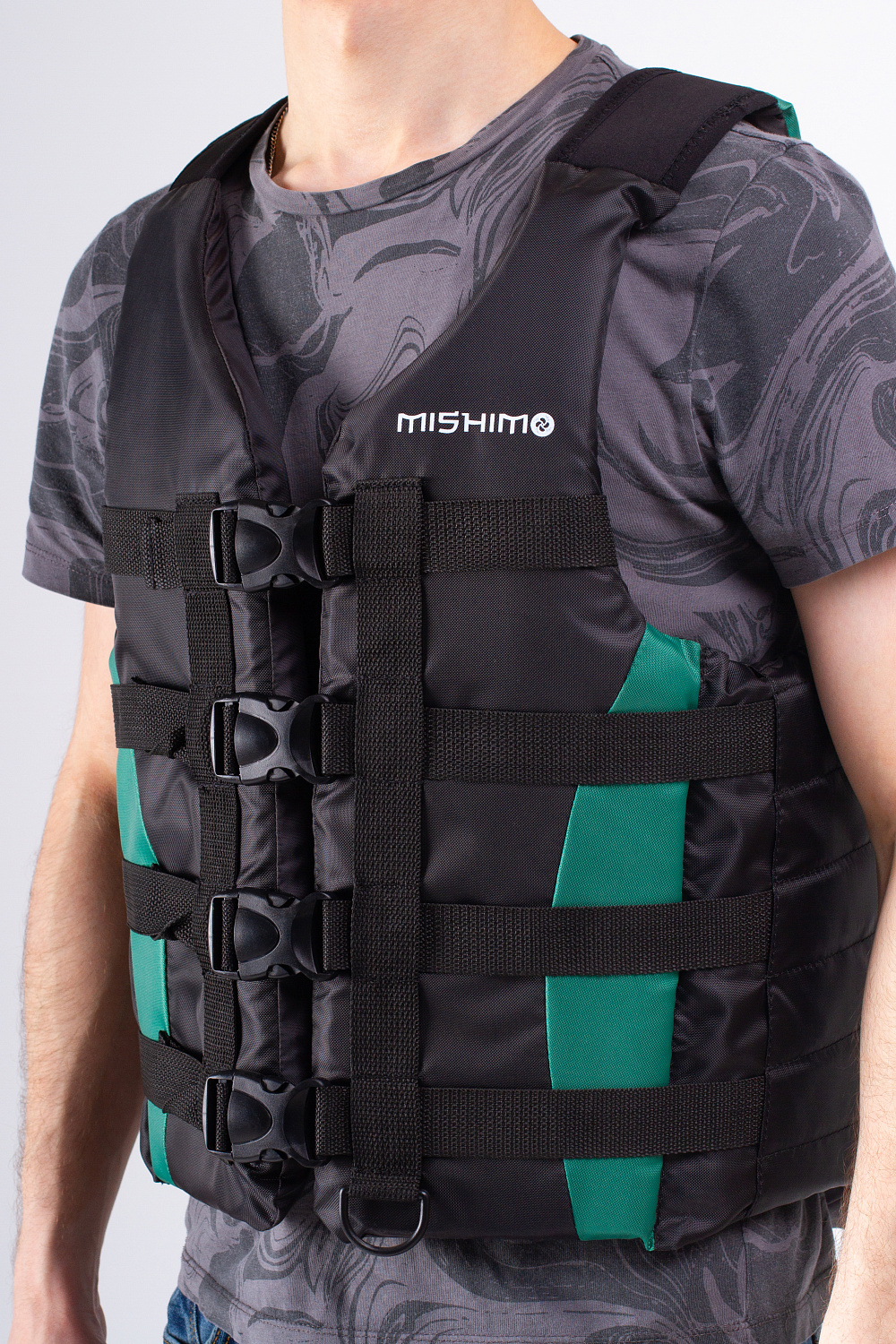 Жилет спасательный MISHIMO PRO Премиум качества Черно-зеленый в Ельце