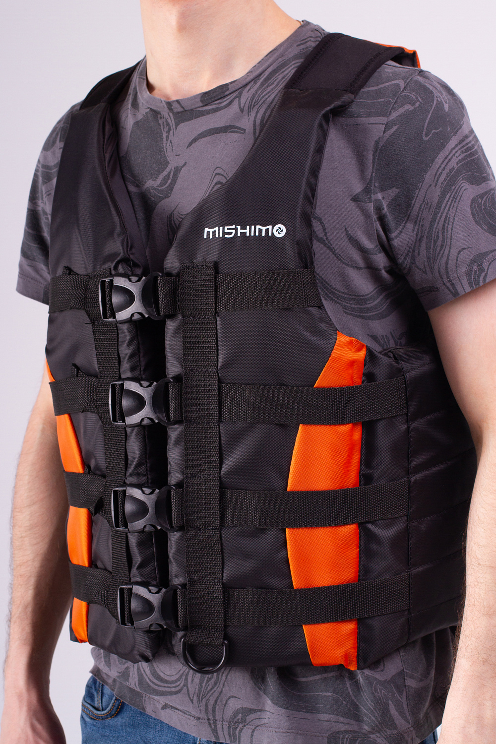Жилет спасательный MISHIMO PRO Премиум качества Черно-оранжевый в Ельце