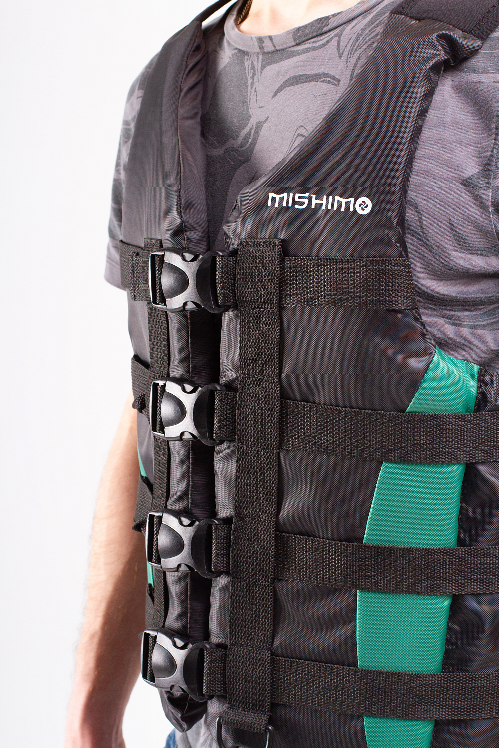 Жилет спасательный MISHIMO PRO Премиум качества Черно-зеленый в Ельце