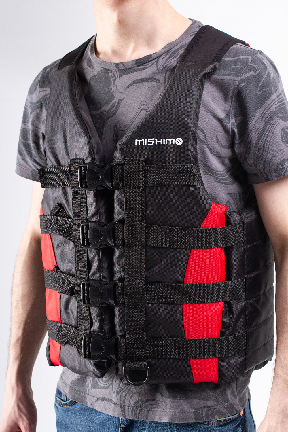 Жилет спасательный MISHIMO PRO Премиум качества Черно-красный в Ельце